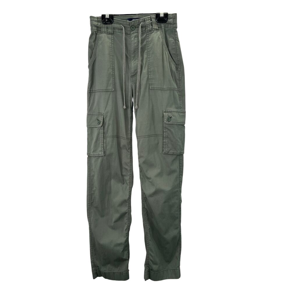 Hollister Ultra High Rise Dad Cargo Pants 0 L 25 W Green Loose Drawstring Grunge